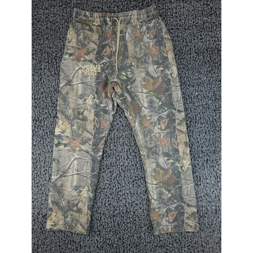 Jesus Loves You Sweatpants‎ Mens Medium Camo Premium Garment Joggers